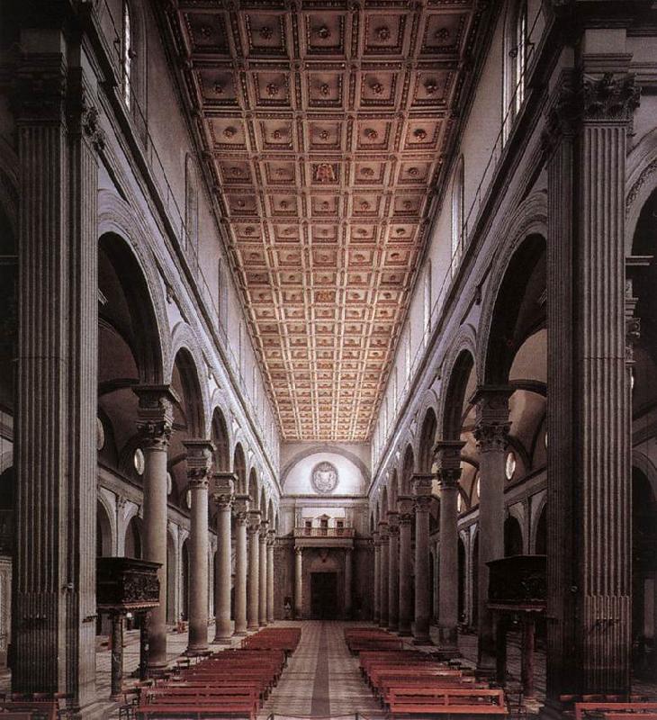 BRUNELLESCHI, Filippo The nave of the church oil painting picture